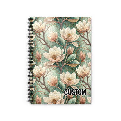 Custom Floral Pattern Spiral Bound Notebook