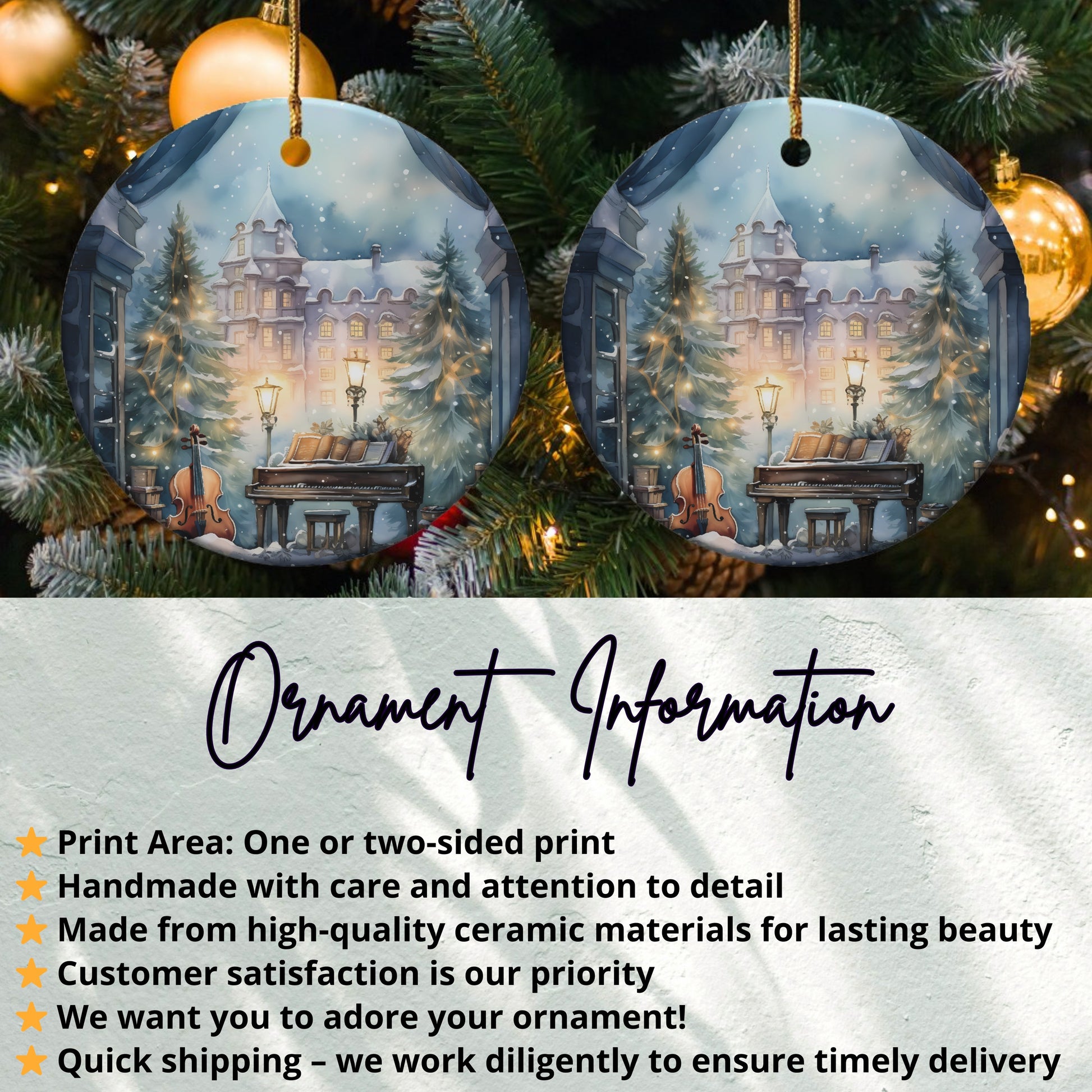 Two-sided handmade Christmas ornament product type