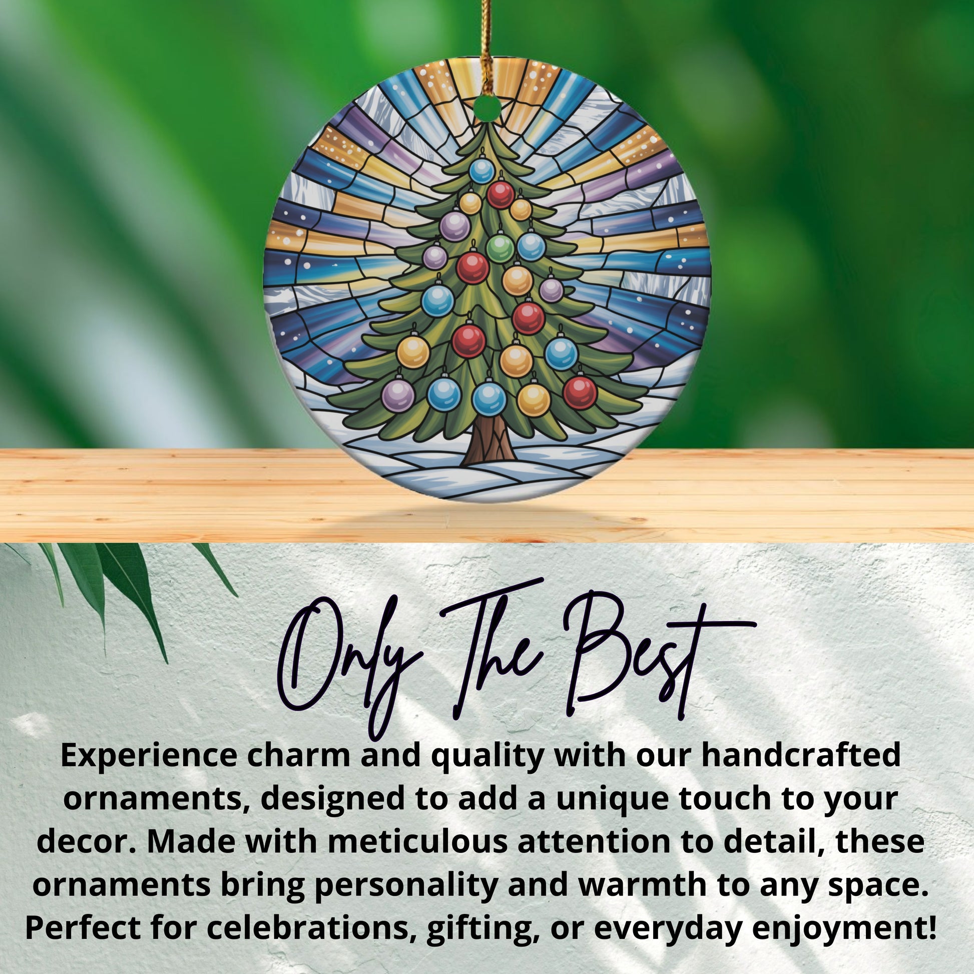 Stained Glass Style Christmas Tree Ornament product