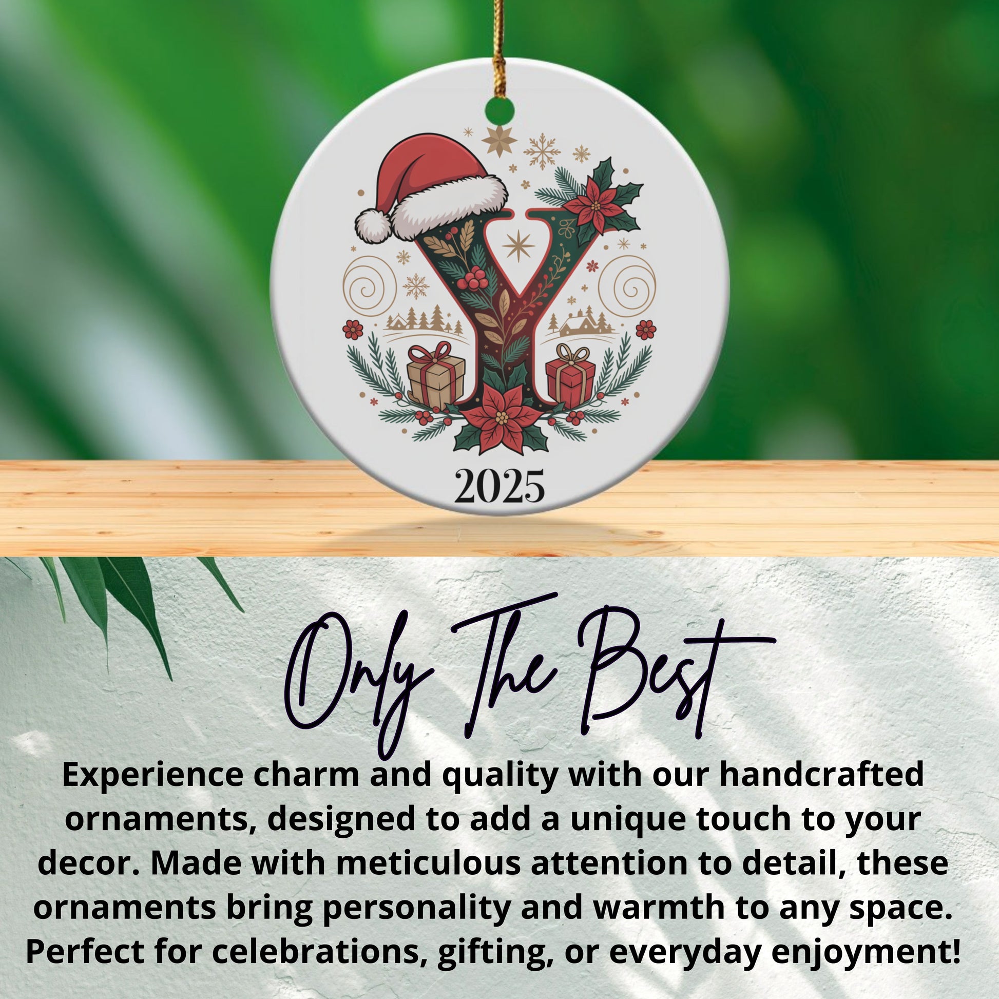 2025 Reindeer Ornaments with Santa Hat Product
