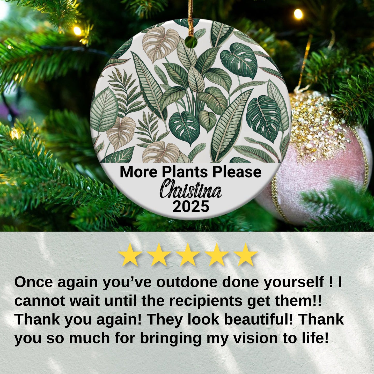 More Plants Please Personalized Ornament product