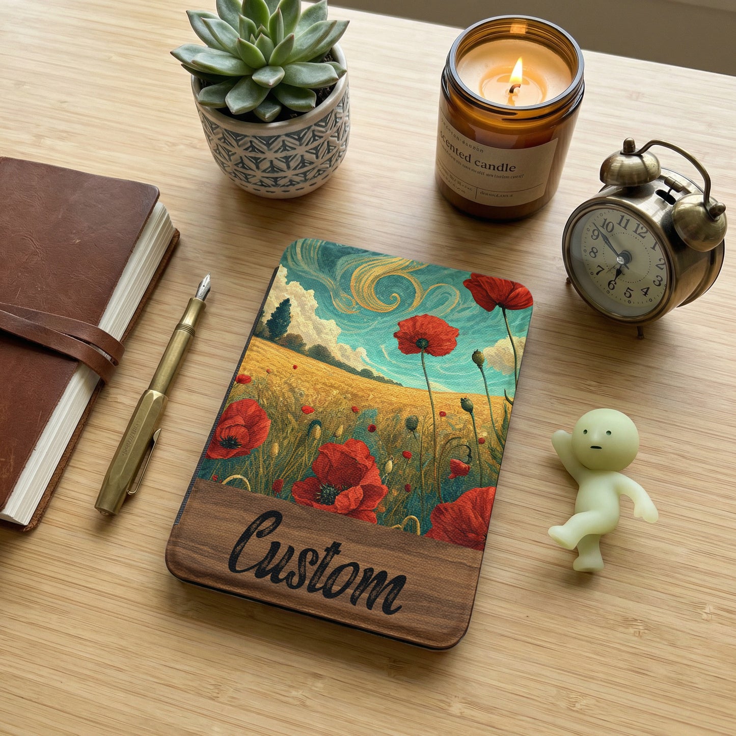 Custom Field of Poppies Decorative Desk Accessory