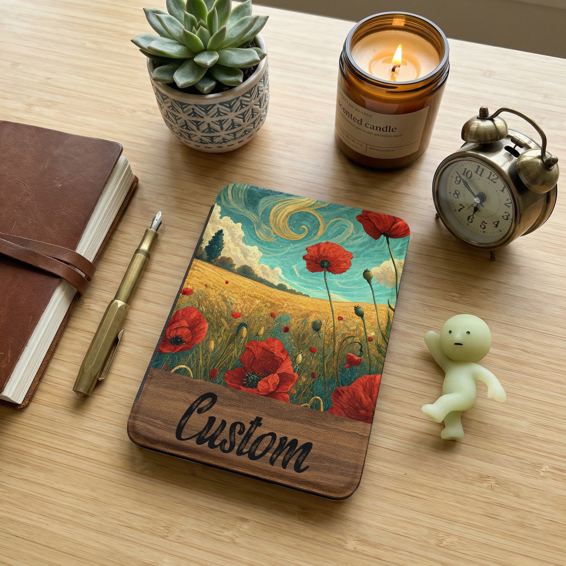 Custom Field of Poppies Decorative Desk Accessory