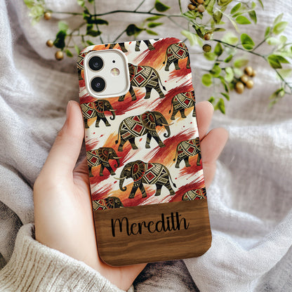Tribal Elephant Graphic Design for Custom Phone Case - Walk Greener