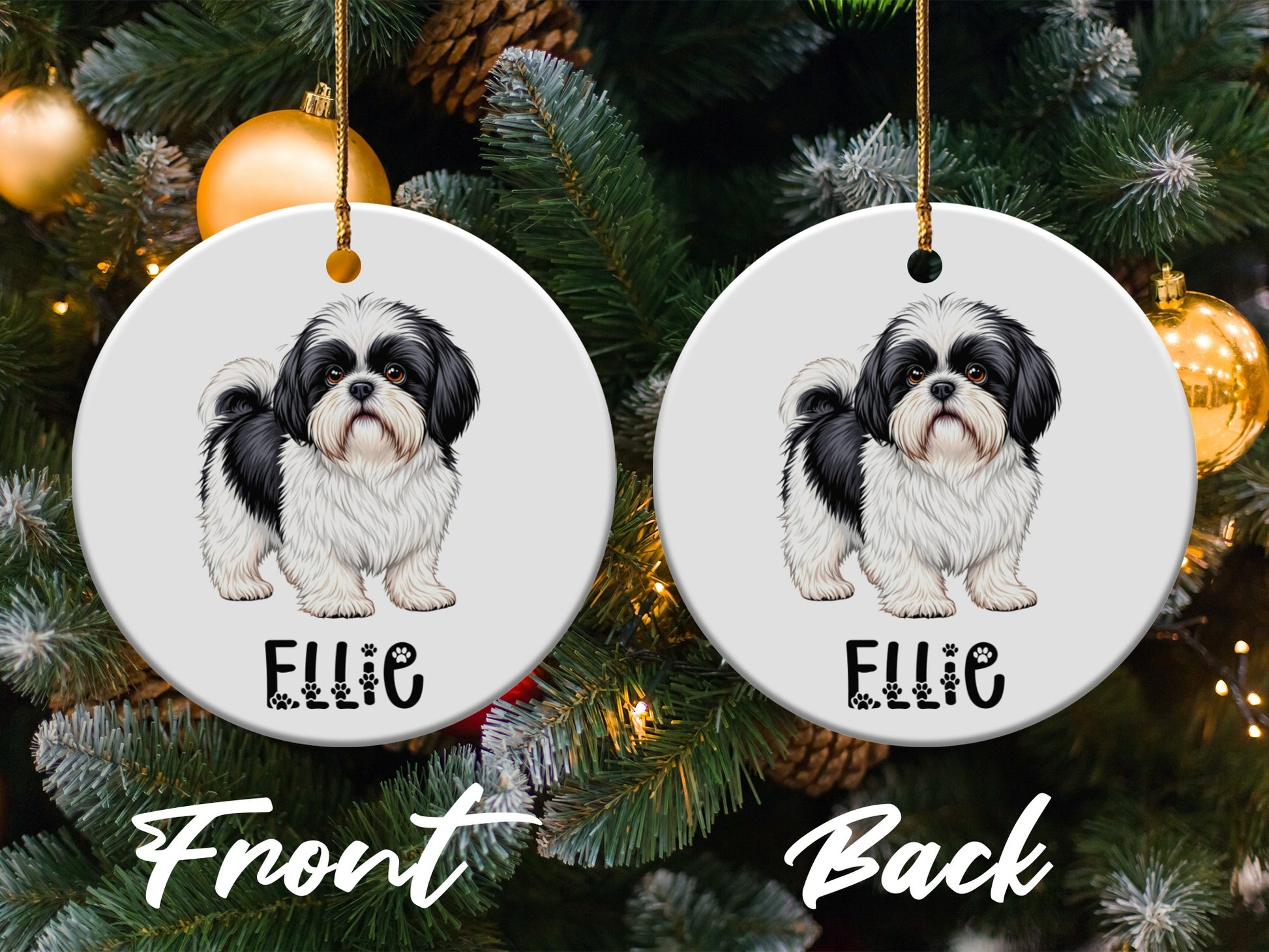 Personalized Shih Tzu Dog Christmas Ornament product