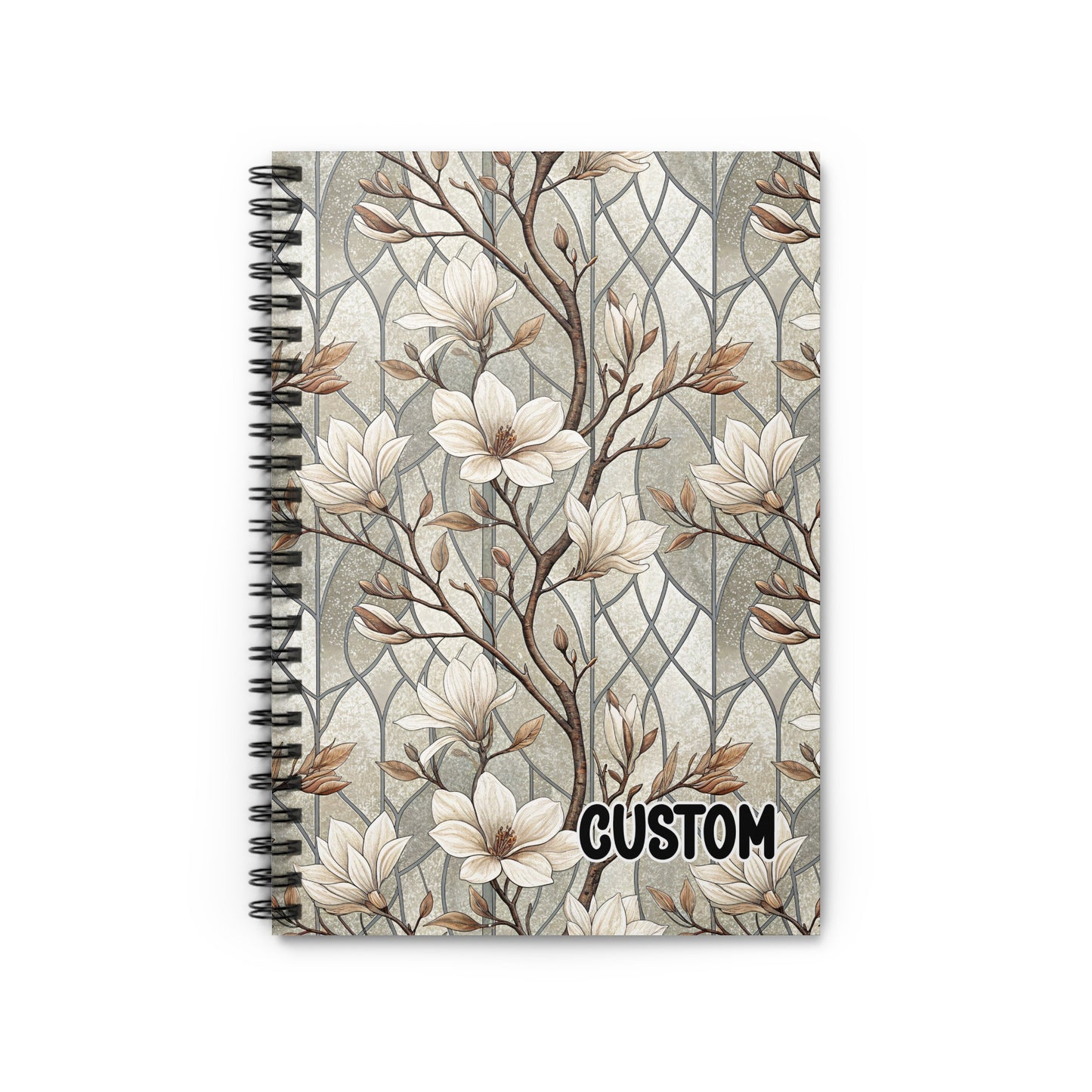 Elegant Floral Custom Spiral Bound Notebook