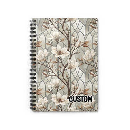 Elegant Floral Custom Spiral Bound Notebook