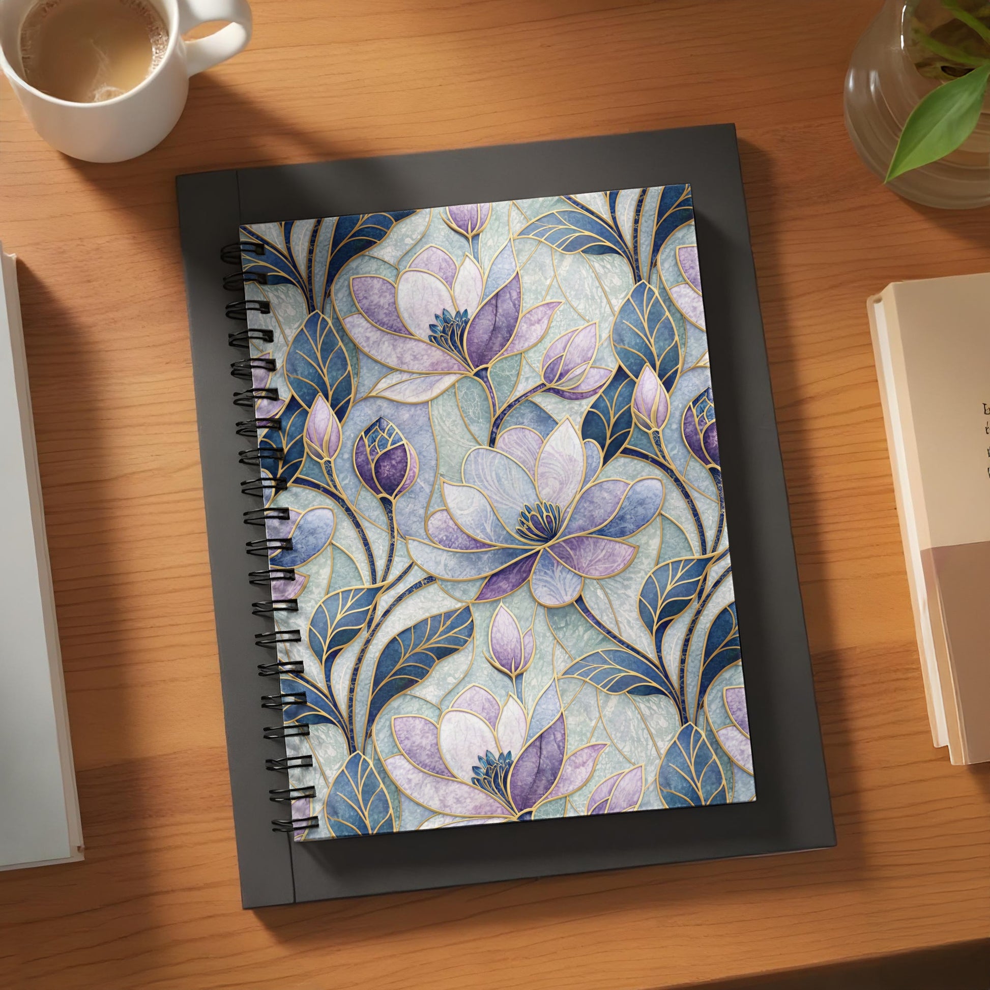 Elegant Floral Design Spiral Notebook for Note Taking