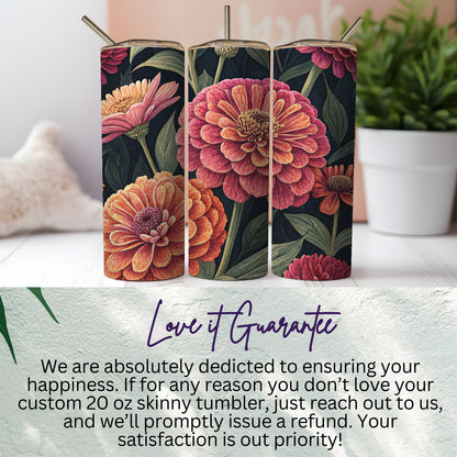 Floral Design Custom 20 oz Skinny Tumbler Product