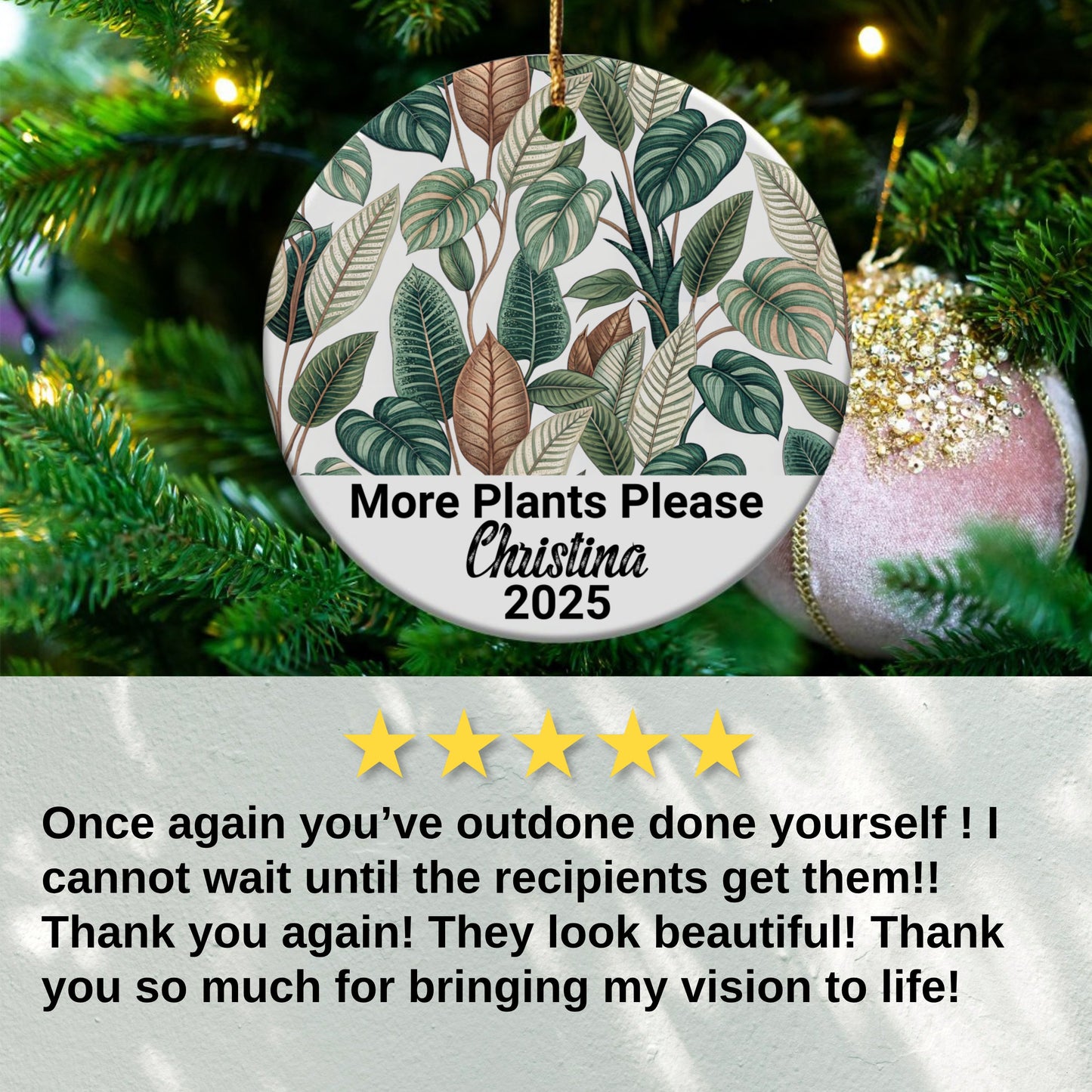 More Plants Please Custom Ornament product
