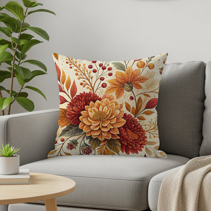 Autumn Floral Design Throw Pillow for Home Decor