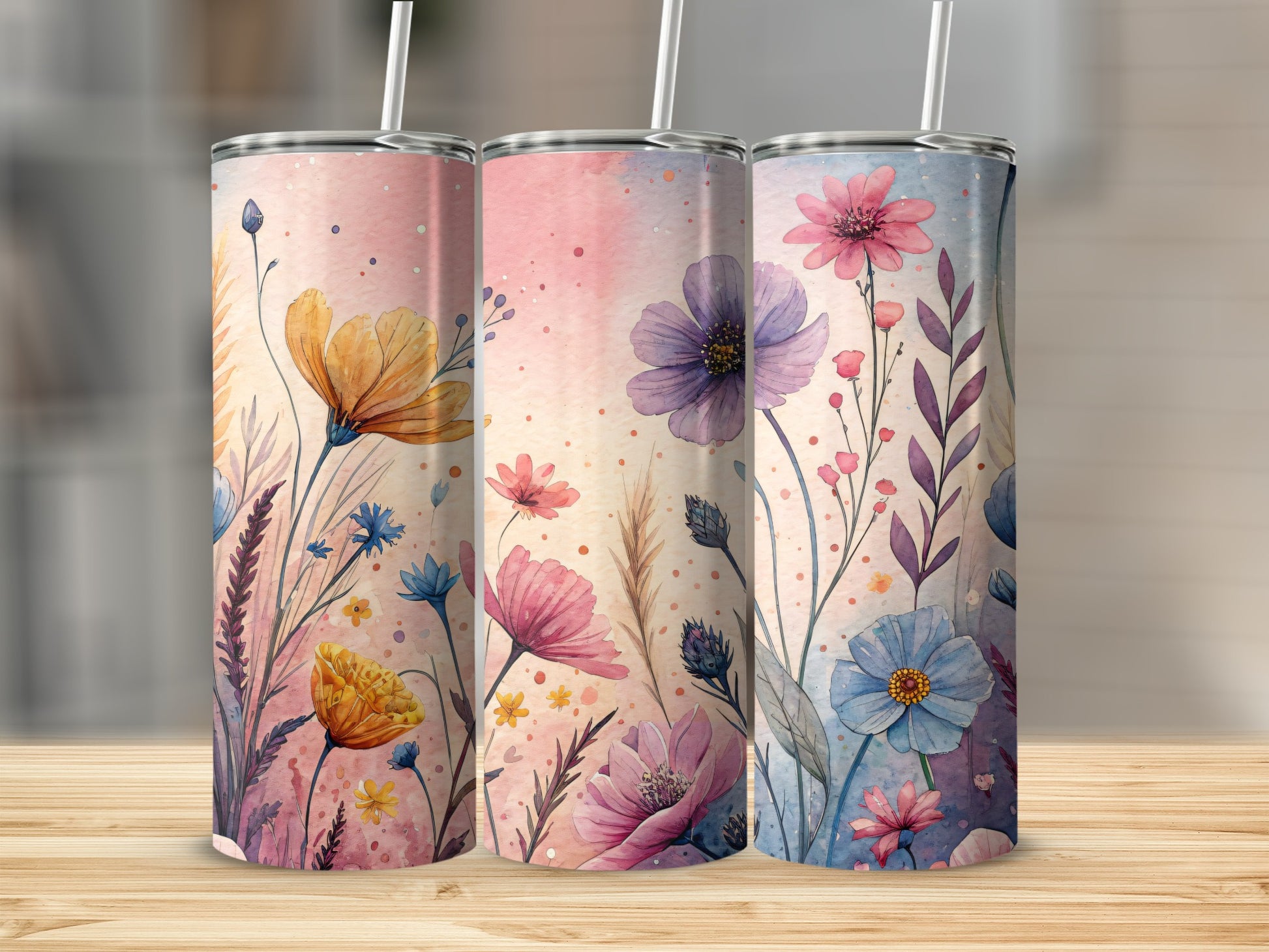 Artistic Floral Design a Perfect Touch for your 20 oz Skinny - Walk Greener
