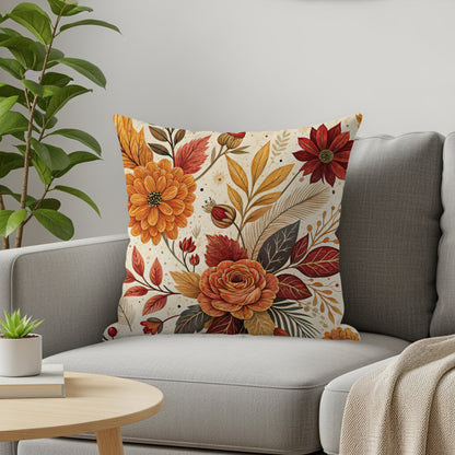 Vibrant Floral Decorative Throw Pillow for Couch or Sofa