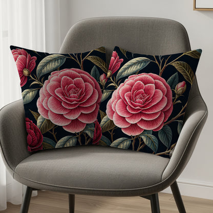 Elegant Floral Decorative Throw Pillow Cover Set