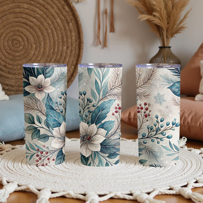 Floral Botanical Print Tumbler for Stylish Beverage Holder
