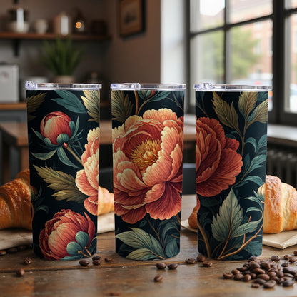 Elegant Floral Design Insulated Travel Tumbler Product