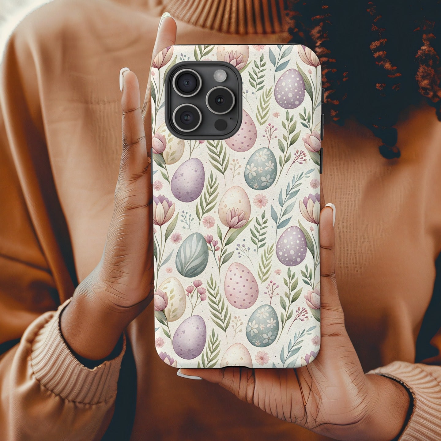 Pastel Easter Eggs and Floral Pattern Phone Case