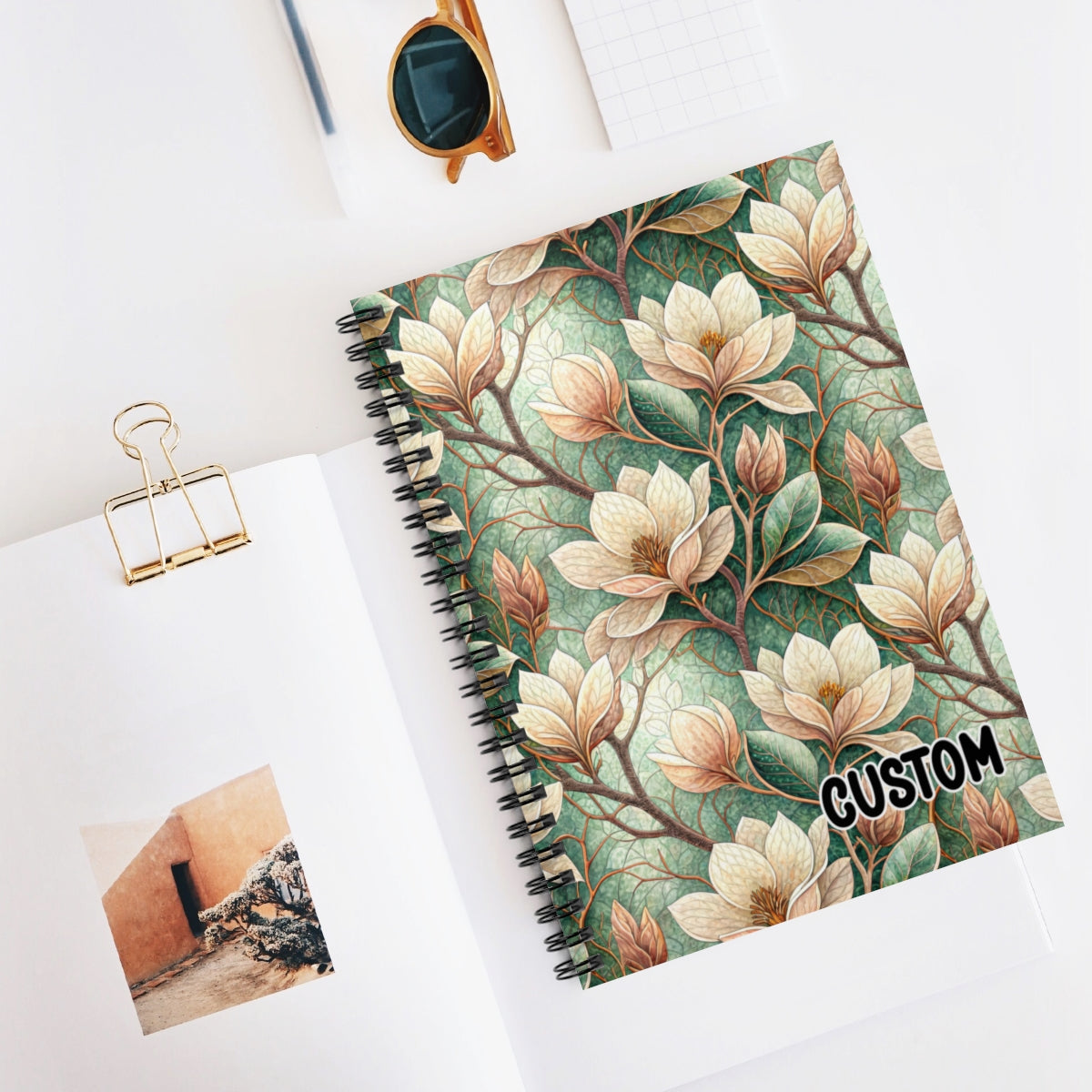 Custom Floral Design Spiral Bound Notebook