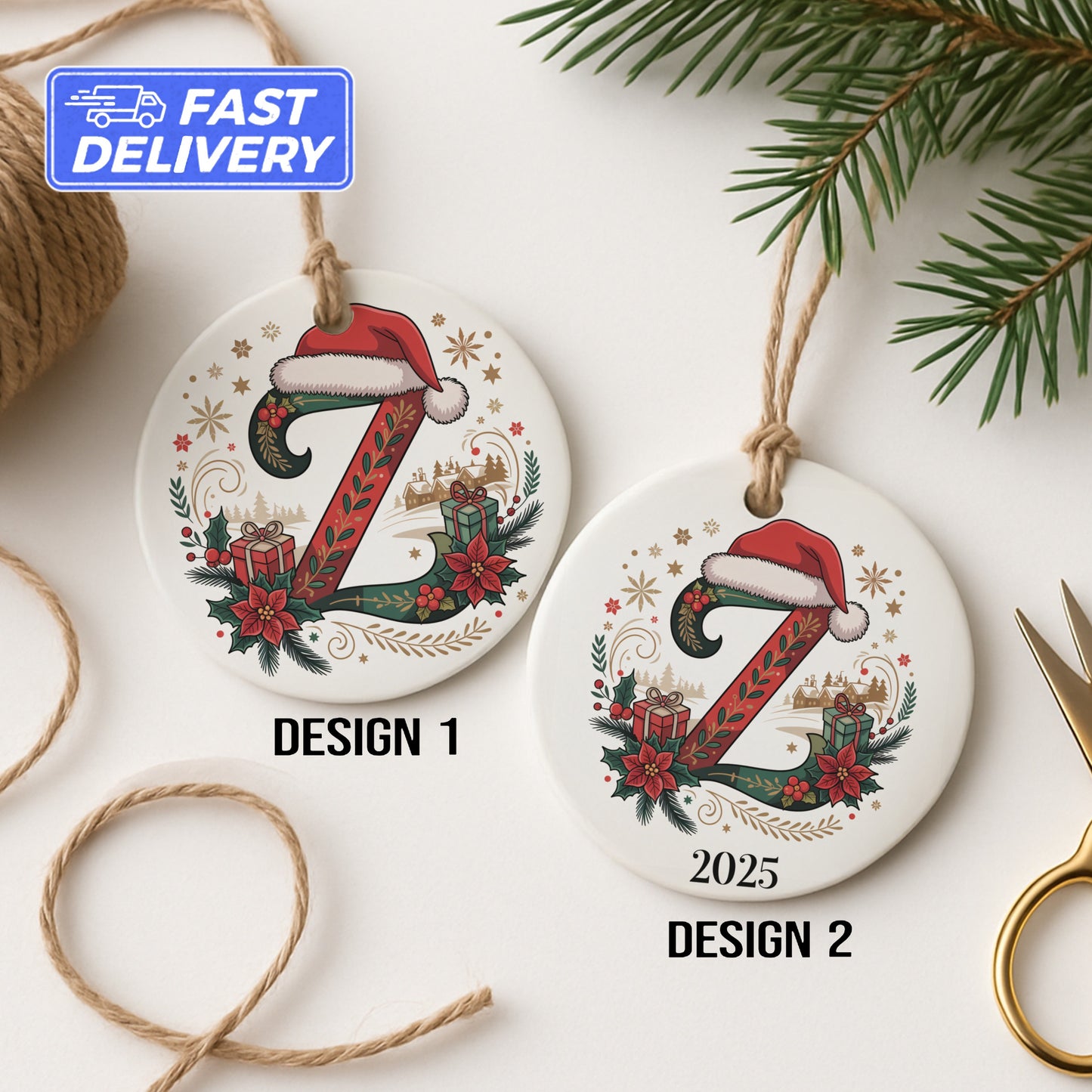 Personalized Christmas Santa Hat Ornament product type