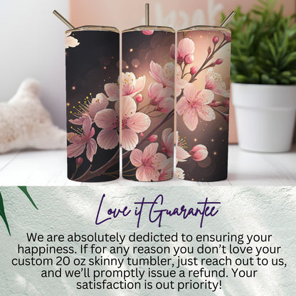 Floral Cherry Blossom Design 20 oz Skinny Tumbler Product