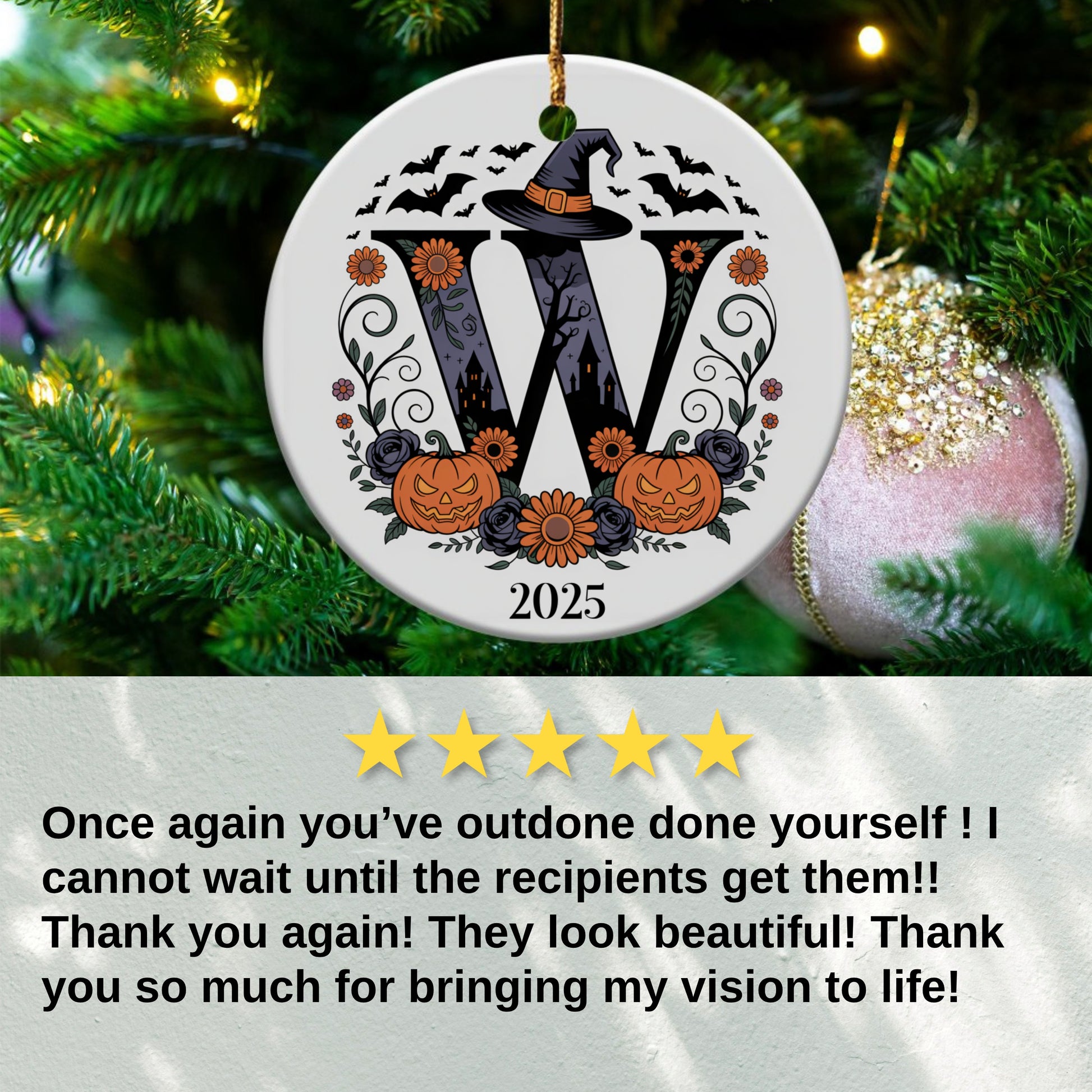Personalized Halloween Monogram Ornament product