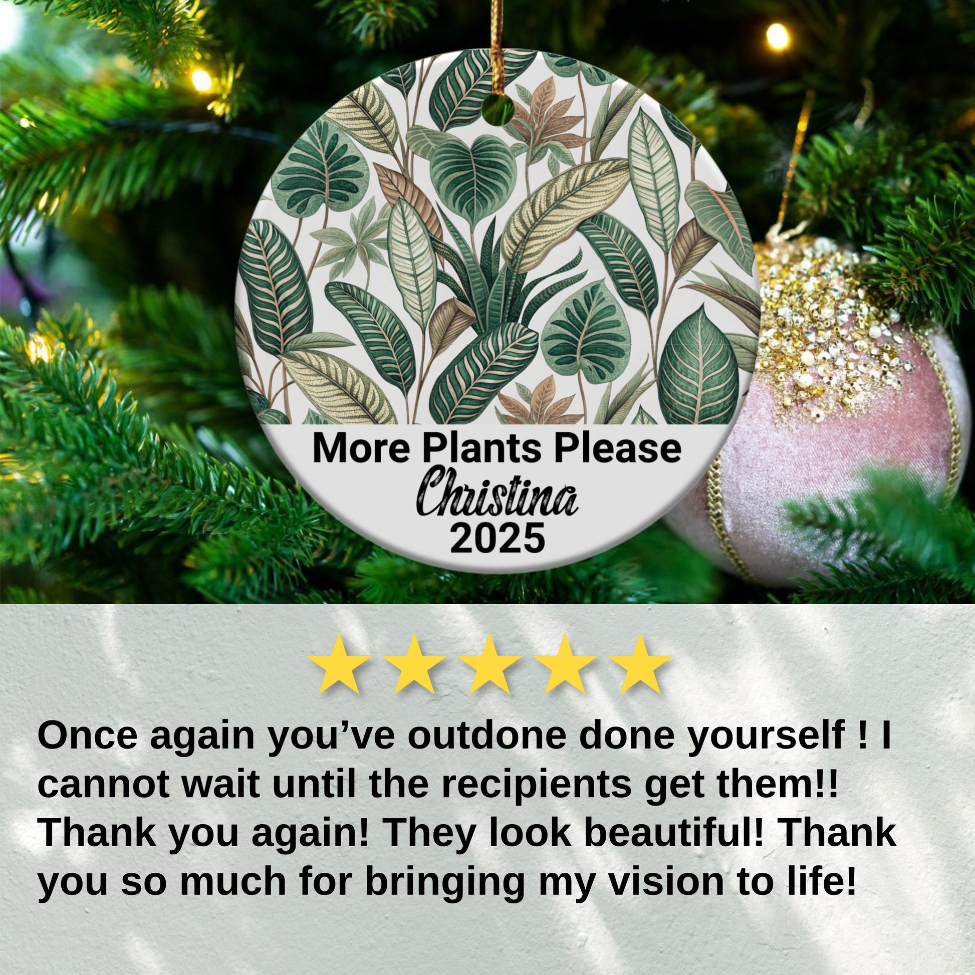 More Plants Please Personalized Ornament product