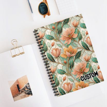 Custom Floral Pattern Design Spiral Bound Notebook