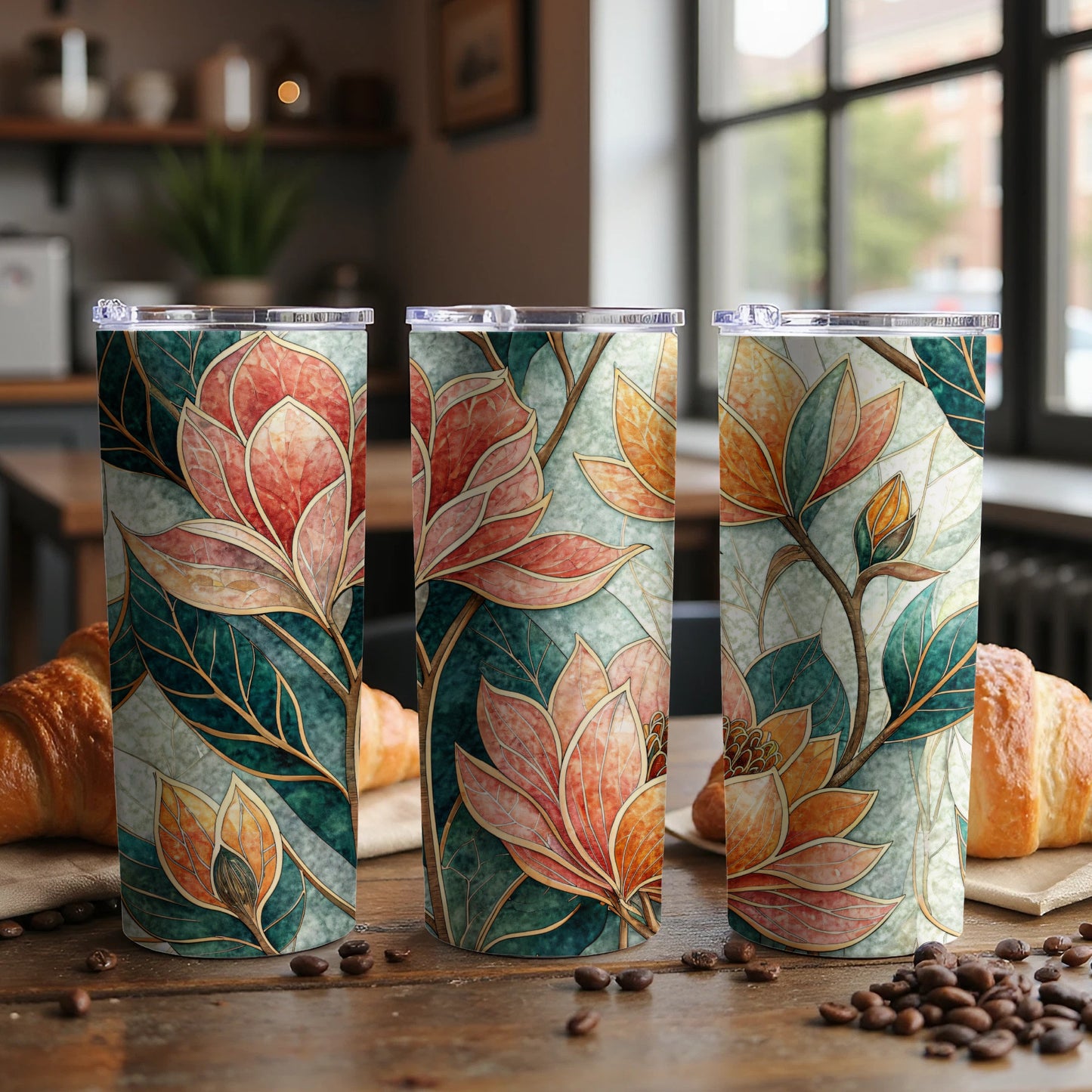 Elegant Floral Dream Design Perfect Art Nouveau Style 20 oz Skinny Tumbler - Walk Greener
