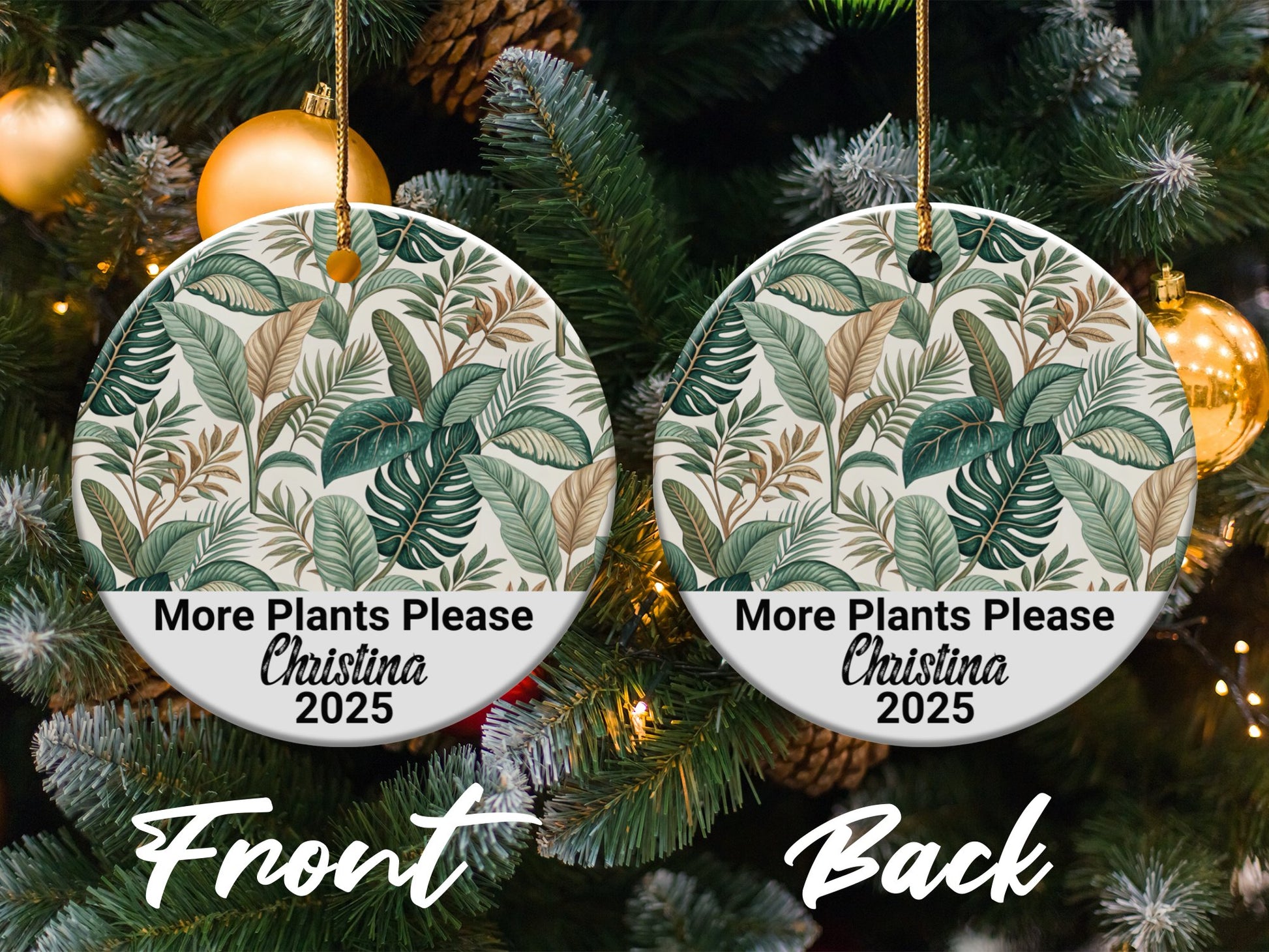 More Plants Please Personalized Christmas Ornament product