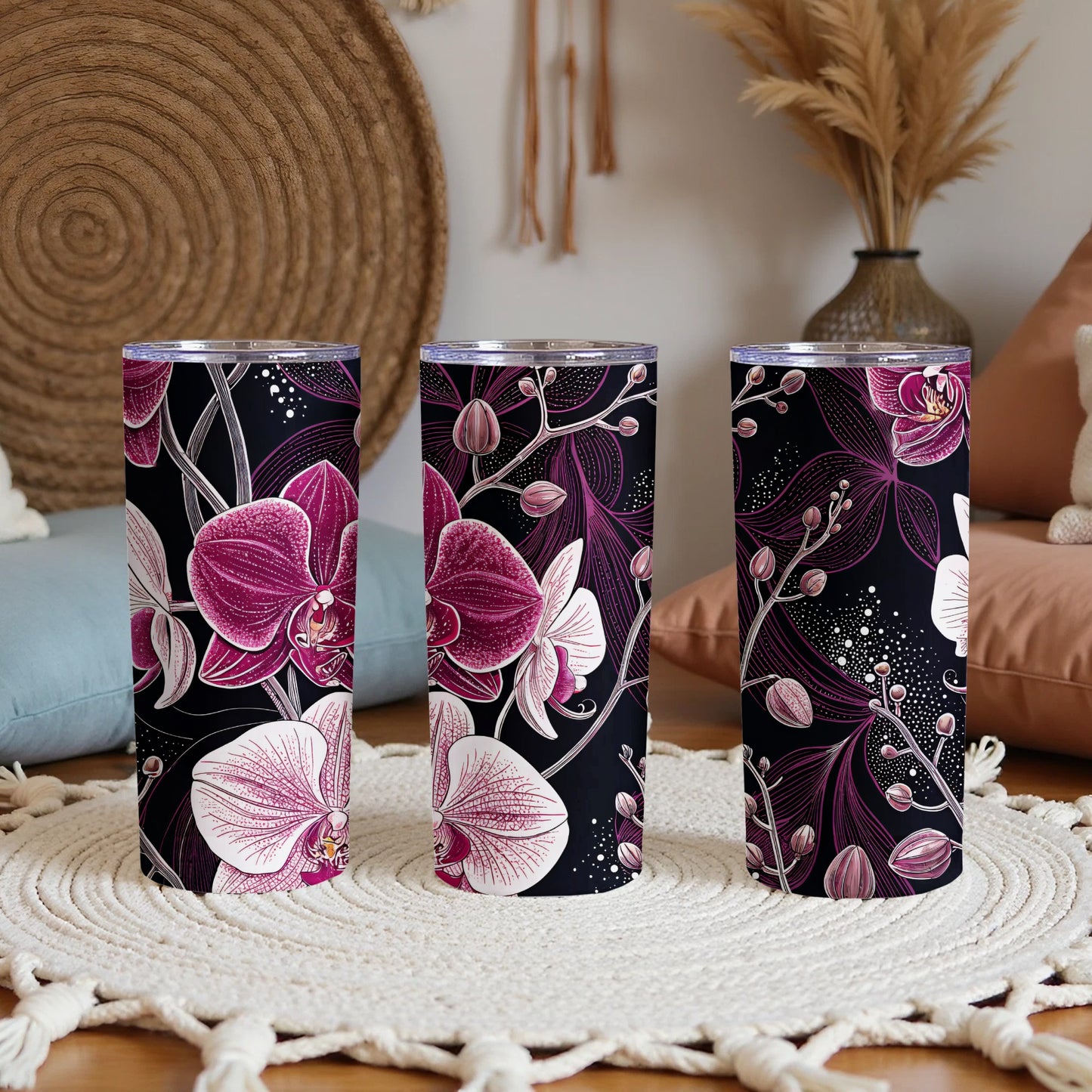 Elegant Floral Design Insulated Tumbler Cup Product