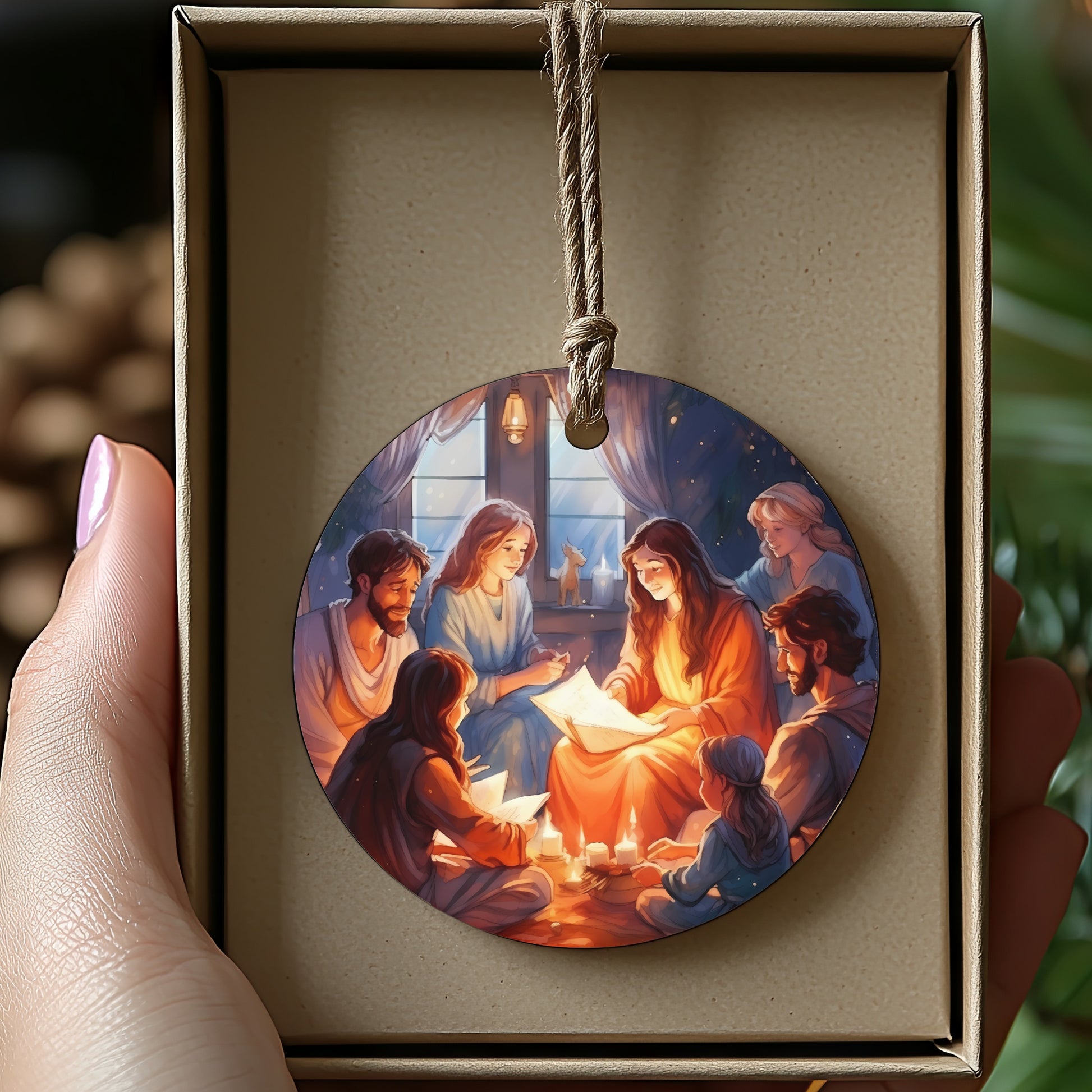 Family Gathered Around Candlelight Christmas product type