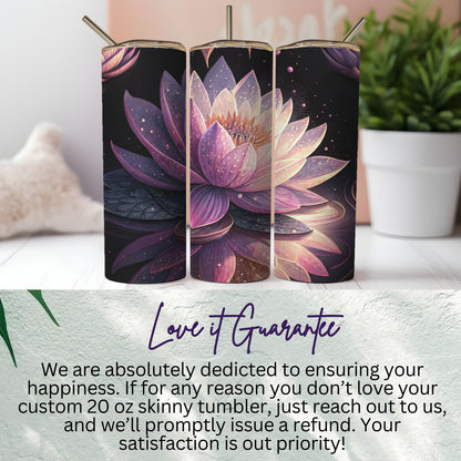 Artistic Pink Lotus On Water Design Pattern Tumblers - Walk Greener