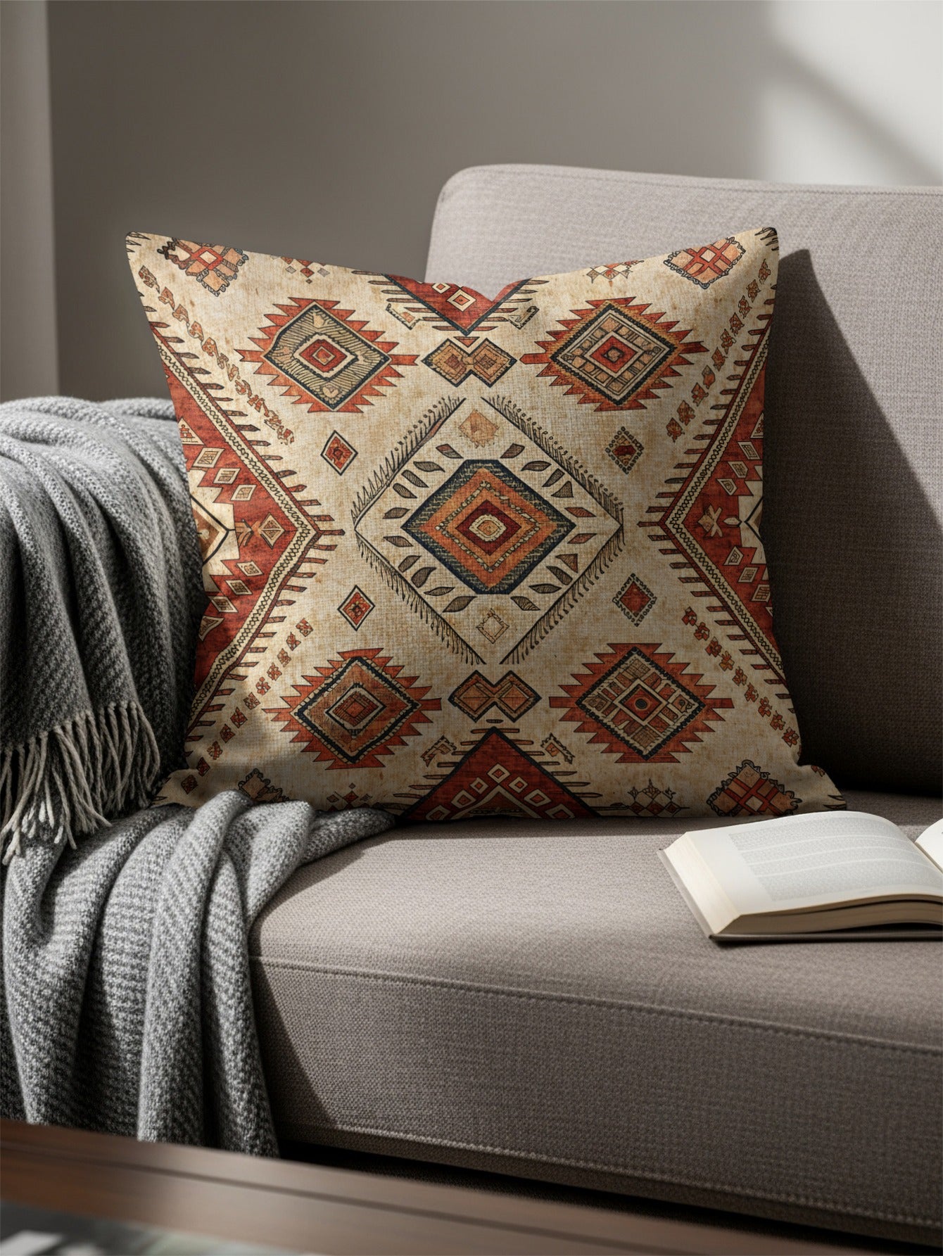 Southwestern Geometric Pattern Sofa Cushion Cover