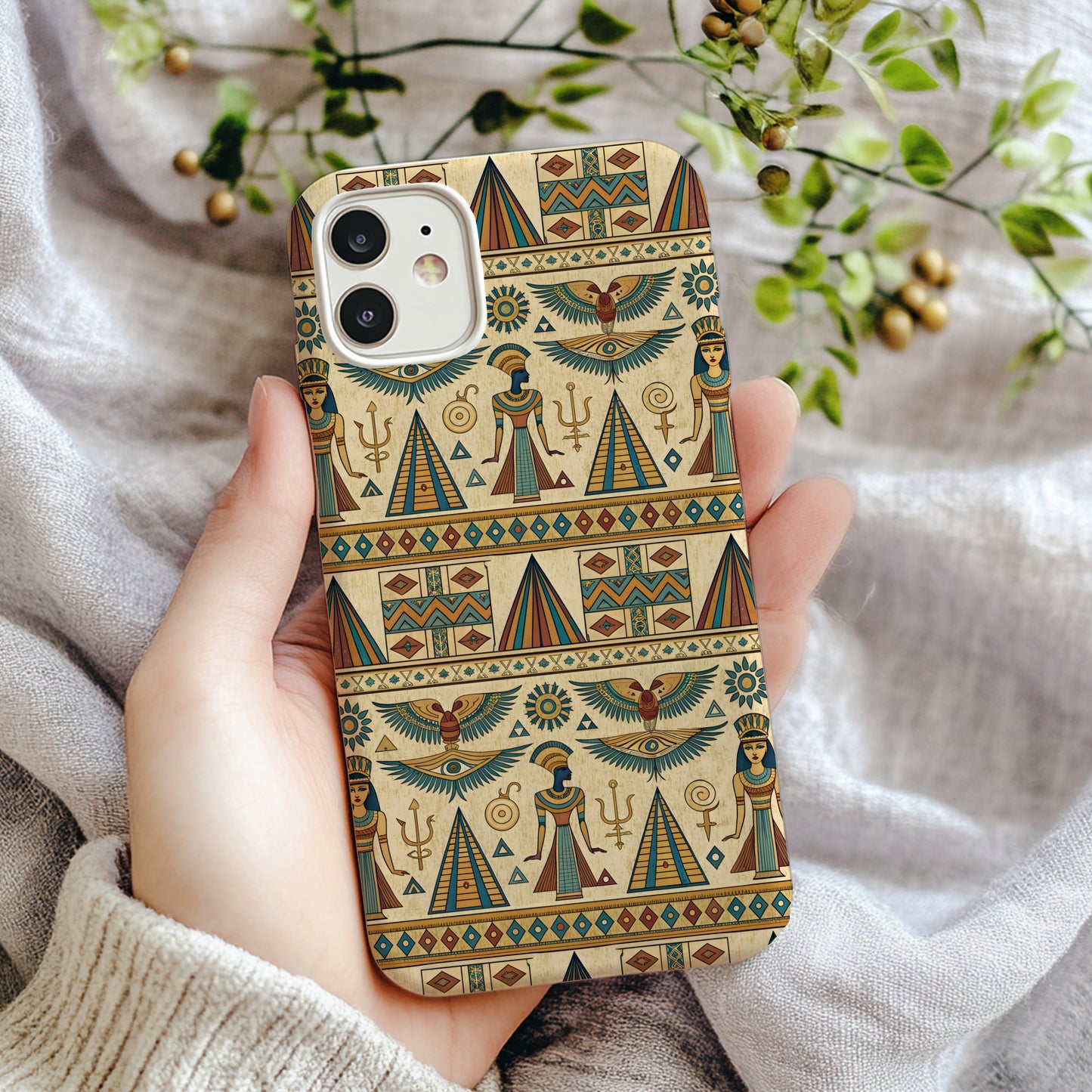 Ancient Egypt Art Pattern Design on a Custom Phone Case - Walk Greener