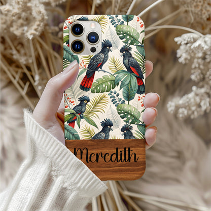 Tropical Cockatoo Birds Among Green Leaves With Custom Name - Walk Greener