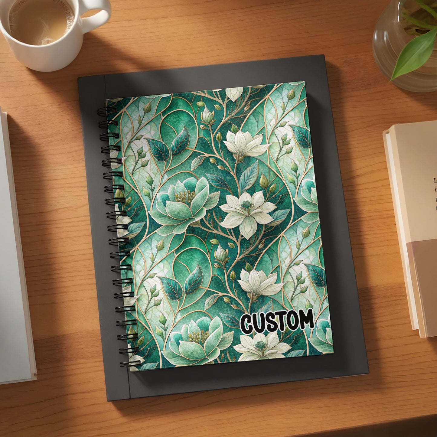 Custom Floral Design Spiral Bound Notebook