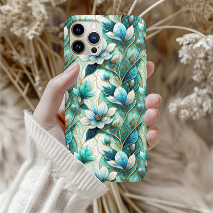 Elegant Blue Floral Design Phone Case