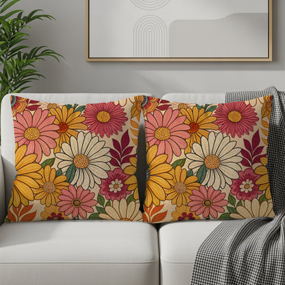 Colorful Floral Decorative Throw Pillow Covers