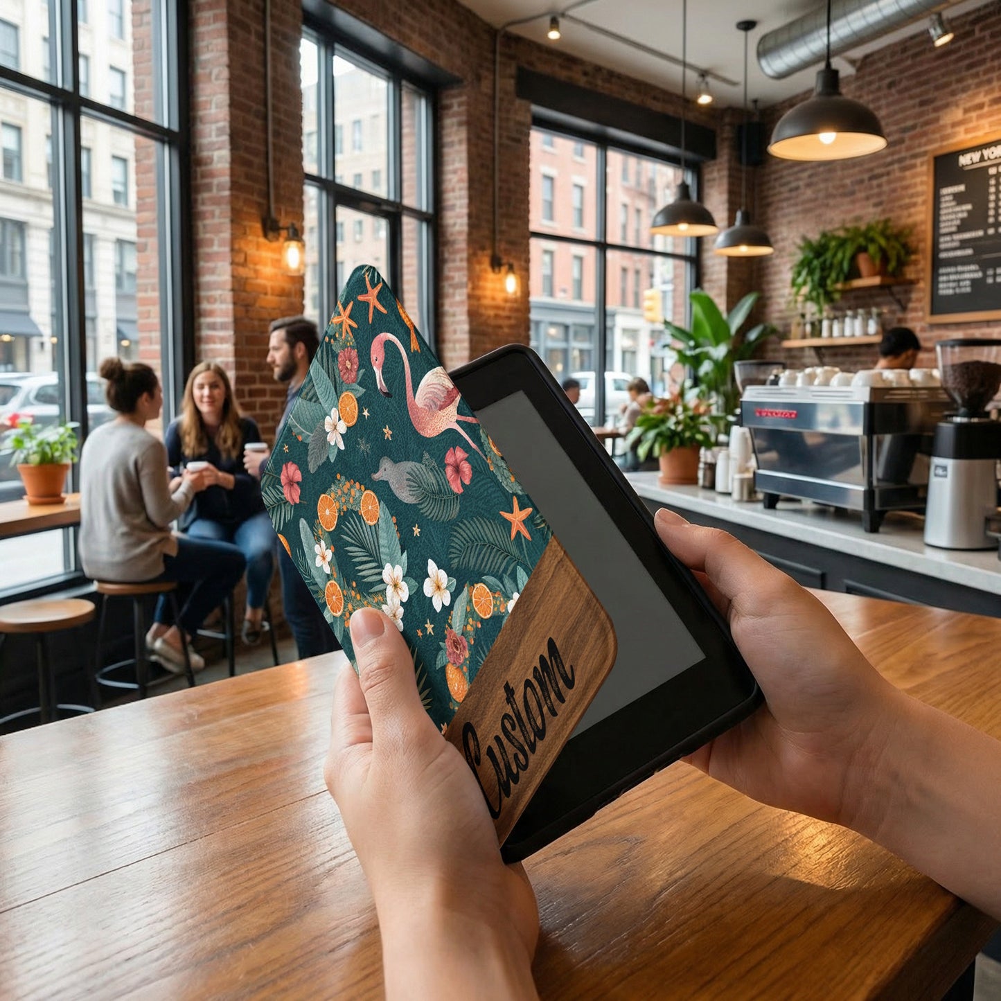 Tropical Flamingo Custom E-Reader Cover Personalized