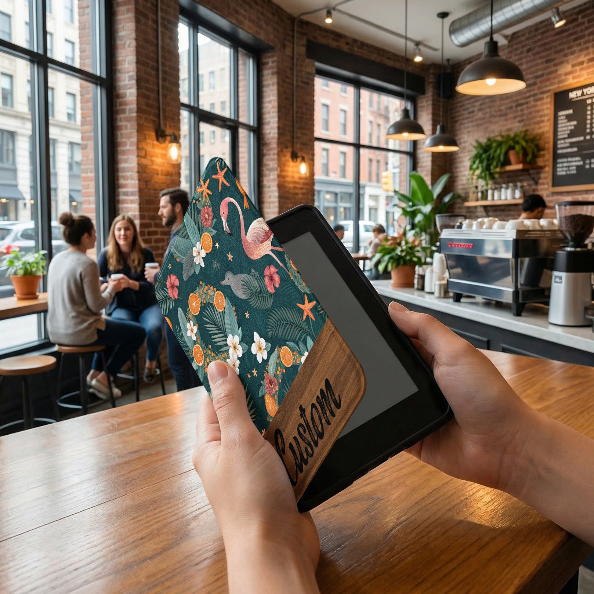 Tropical Flamingo Custom E-Reader Cover Personalized