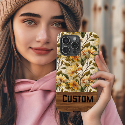 Custom Flower Print Phone Case Customizable Design