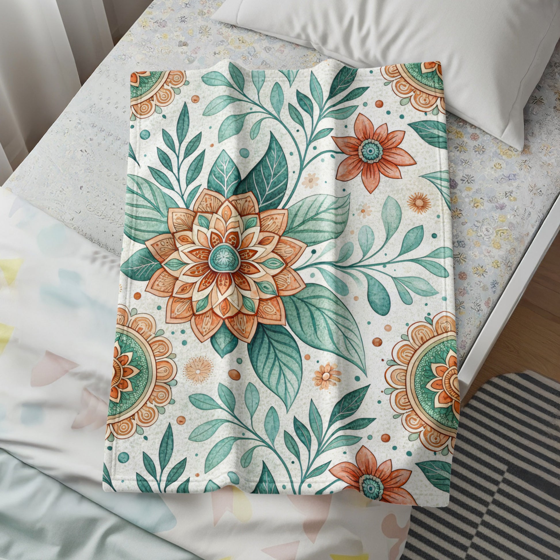 Artistic Floral Pattern Design in Watercolor Illustration - Walk Greener