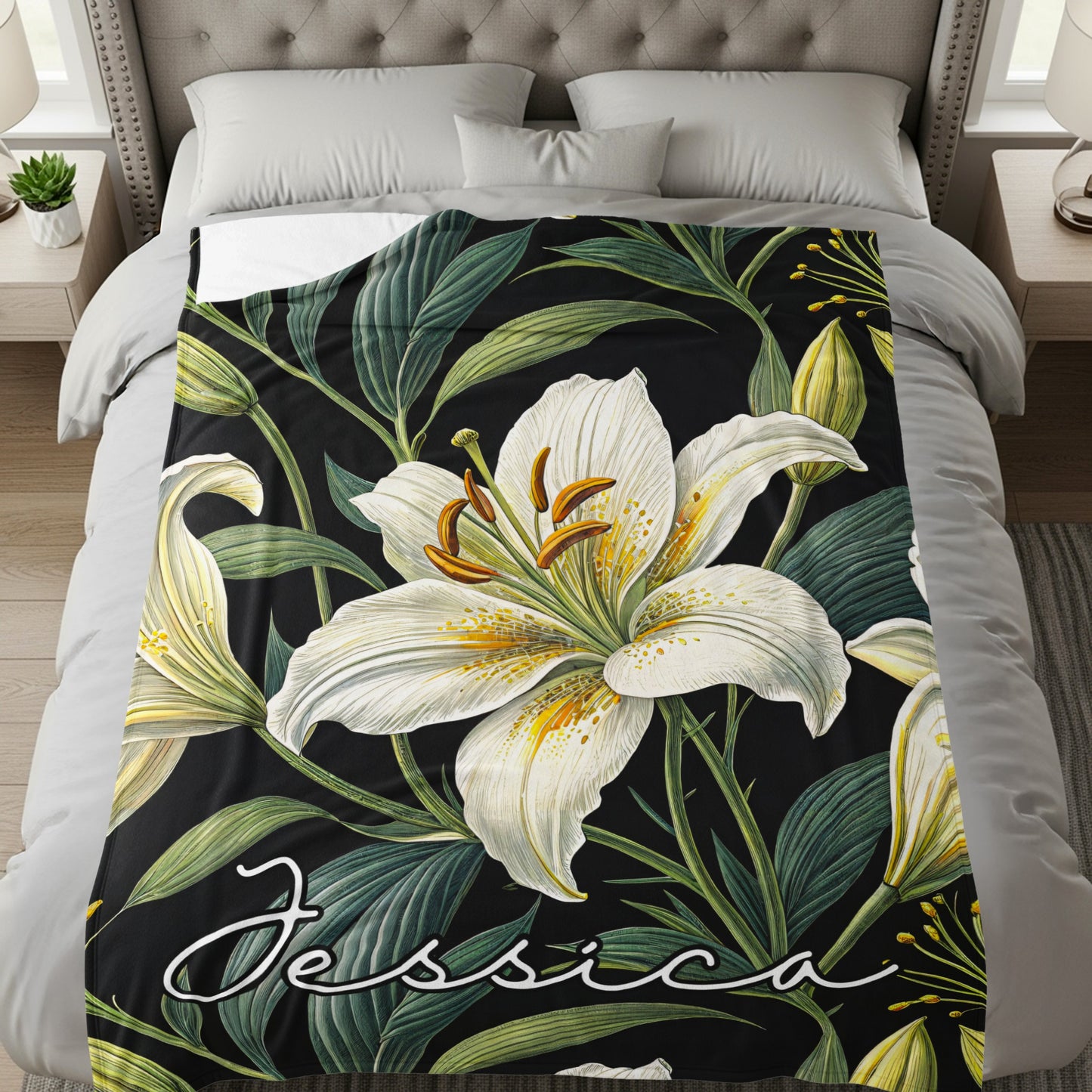 Personalized Jessica Floral Blanket for Ultimate Comfort