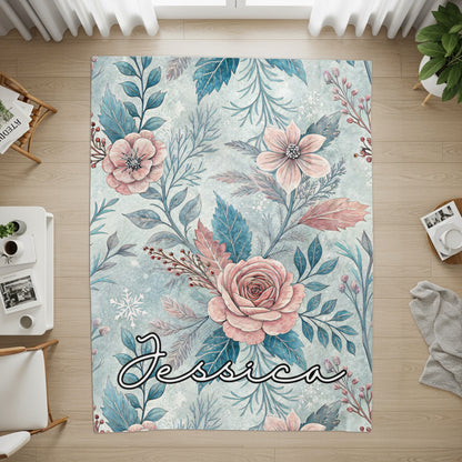 Personalized Floral Jessica Area Rug for Home Decor