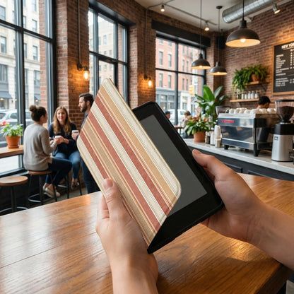 Striped Pattern Tablet Sleeve for Modern Coffee Shops