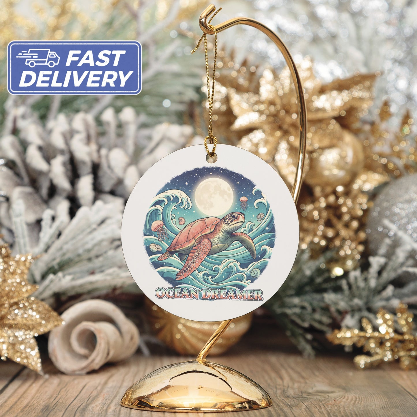Ocean Dreamer Turtle Holiday Ornament product