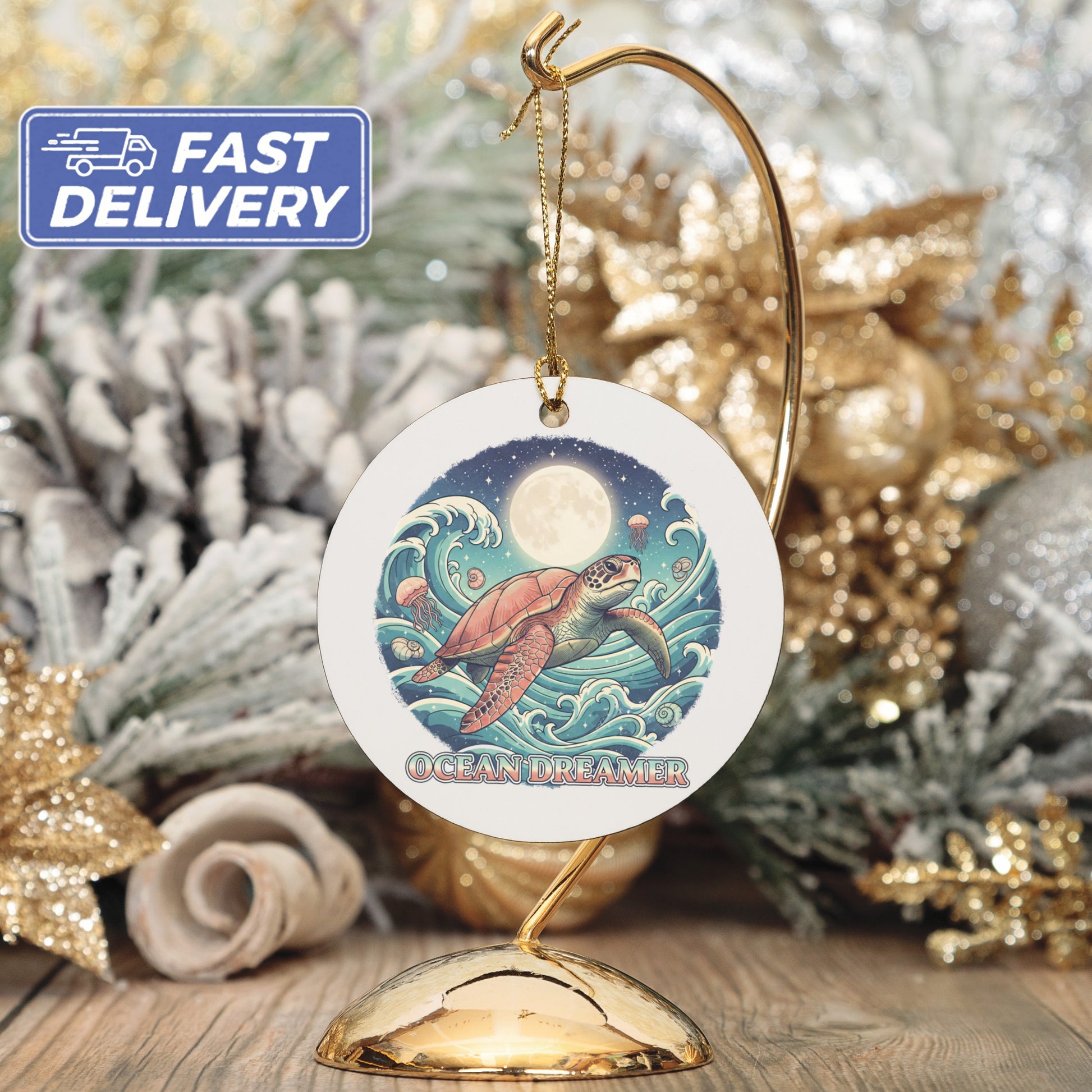 Ocean Dreamer Turtle Holiday Ornament product
