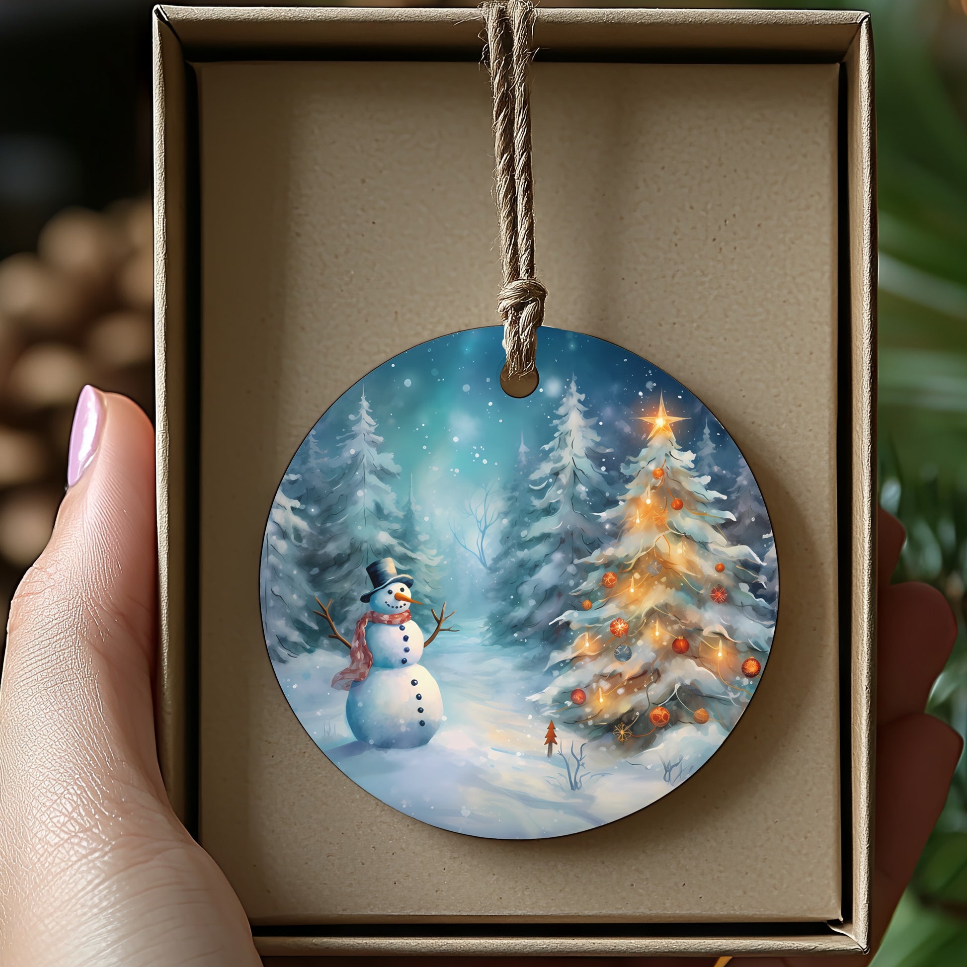 Handcrafted Winter Wonderland Snowman Ornament product