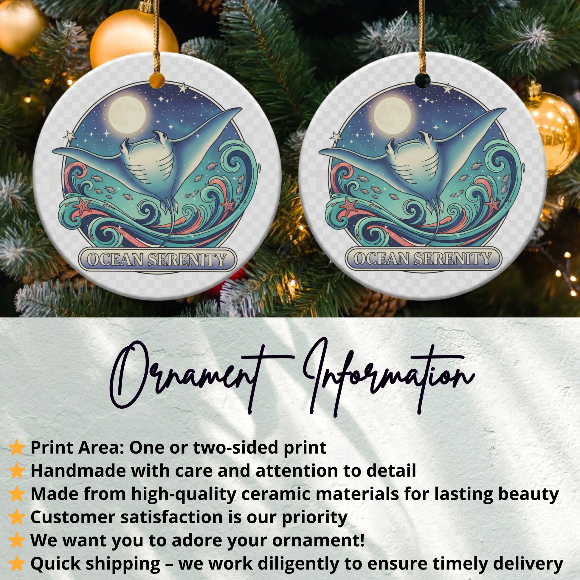 Ocean Serenity Christmas Ornament product