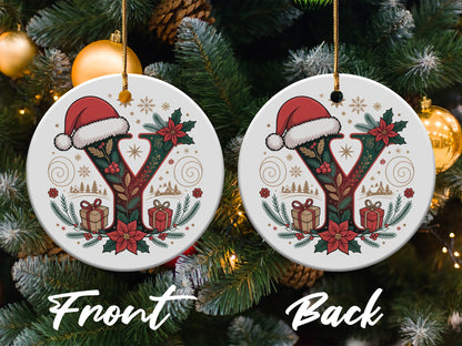 Festive Holiday Ornament with Santa Hat and Gifts product type